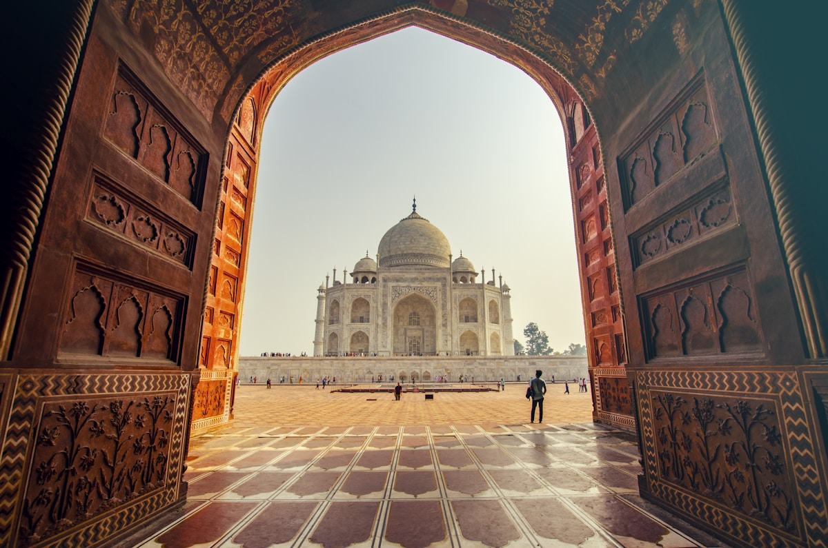 Travelers exploring India with Taj India Tour